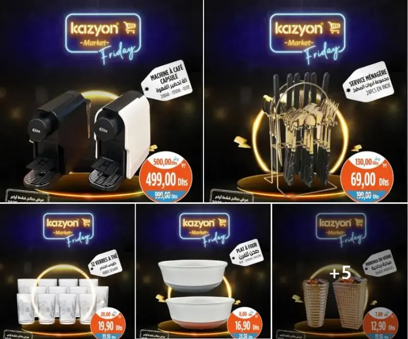 Offres Black Friday chez Kazyon Market Maroc Splendides Offres