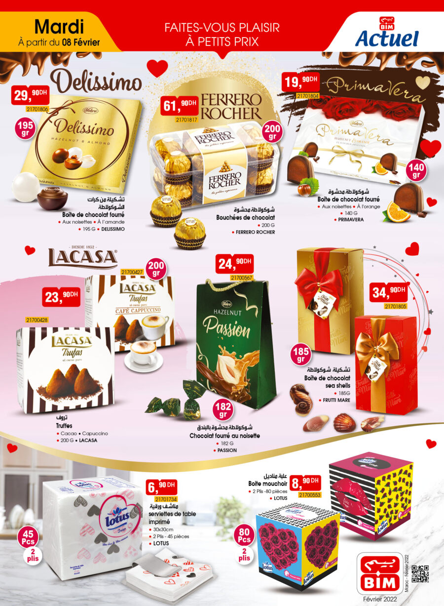Catalogue Bim Maroc Spécial Chocolats à partir du mardi 8 février 2022