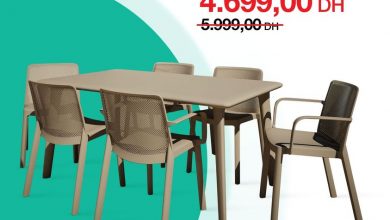 Soldes Kitea Table + 6 chaises DESSA 4699Dhs au lieu de 5999Dhs