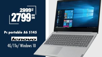Soldes Aswak Assalam Laptop LENOVO A6 S145 2799Dhs au lieu de 2999Dhs عروض اسواق السلام septembre 2023