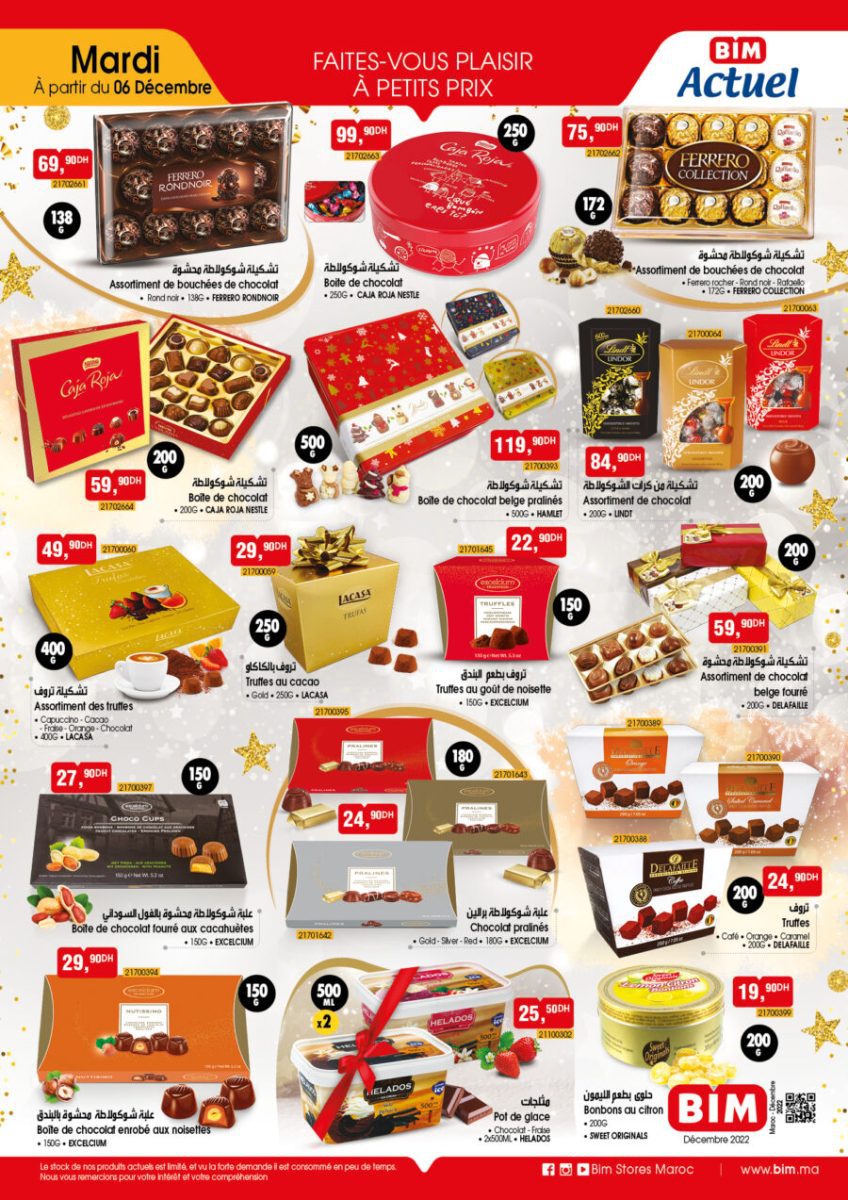 Catalogue Bim Maroc Spécial Chocolats du mardi 6 décembre 2022