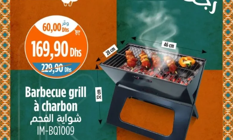 Barbecue grill à charbon pliable