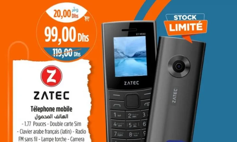 Téléphone mobile Double SIM Type C ZATEC