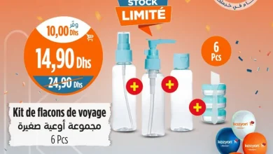 Kit de flacons de voyage 6 pièces