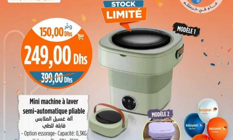 Mini lave linge semi-auto pliable 0.3Kg