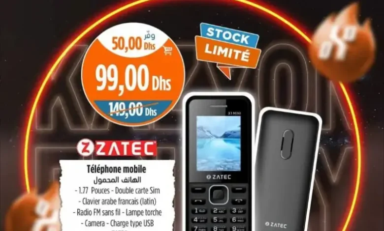 Téléphone mobile double Sim ZATEC