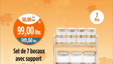 Set de 7 bocaux à épices avec support KENZ