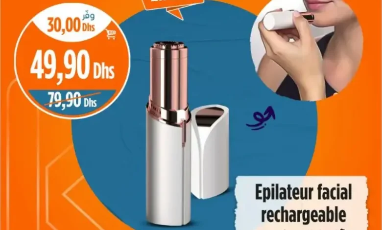 Epilateur facial rechargeable