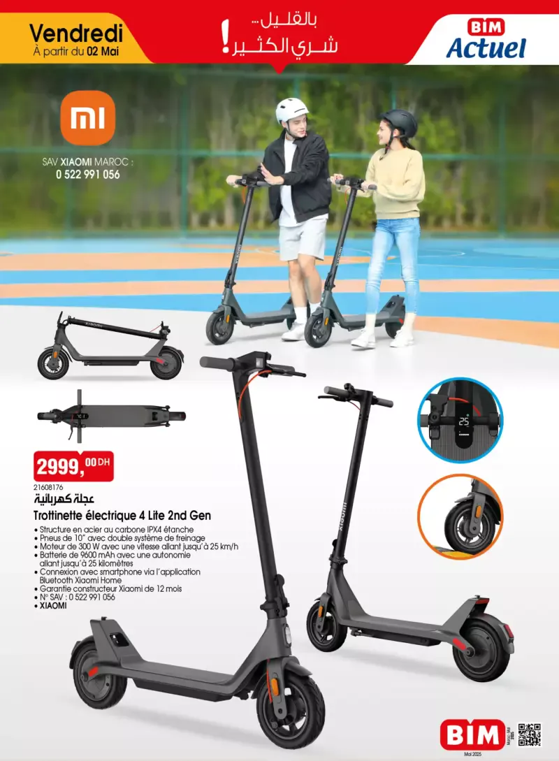 Flyer promotionnel chez Bim au Maroc Spécial Trottinette XIAOMI