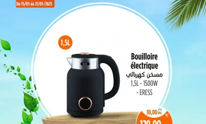 Bouilloire électrique 1.5 litre ERESS