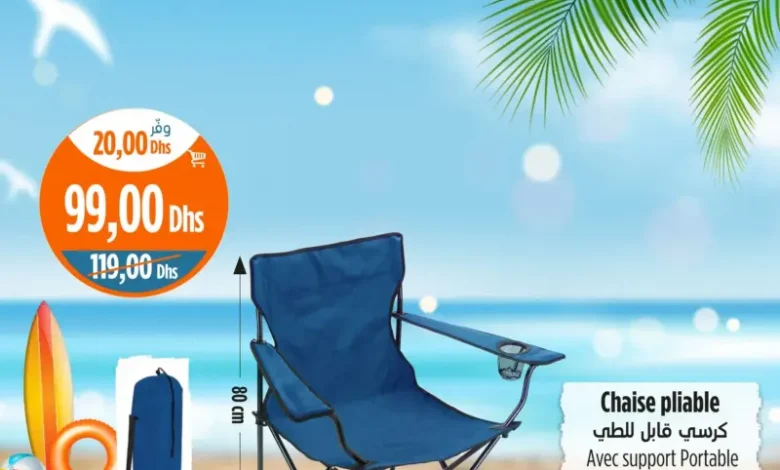 Chaise pliable divers couleurs