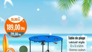 Table de plage diverses couleurs