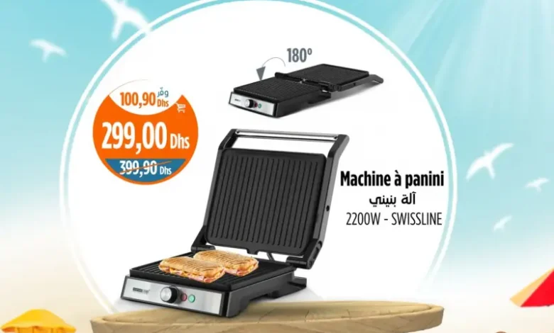 Machine à panini rotation 180° SWISSLINE