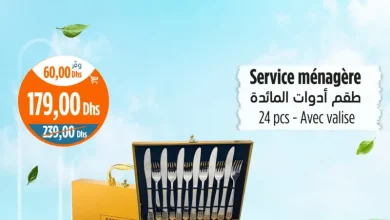 Service ménagère 24 pièces avec valise
