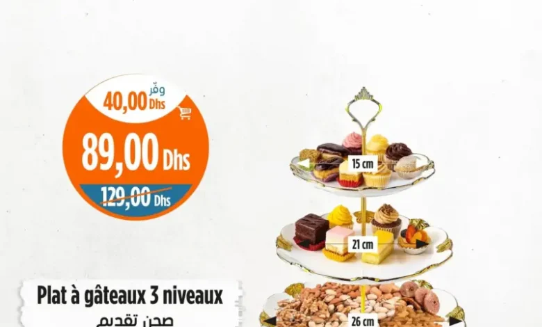 Plat à gâteaux 3 niveaux
