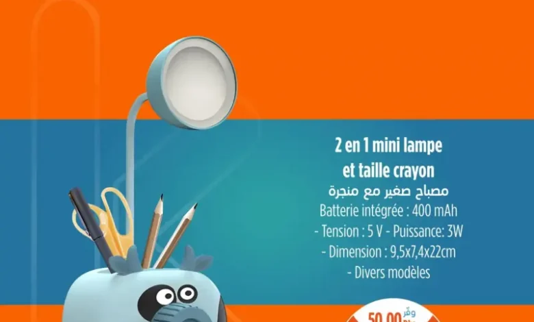 Mini lampe et taille crayon 2en1 divers modèles