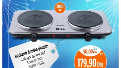 Réchaud double plaque en inox ELITE