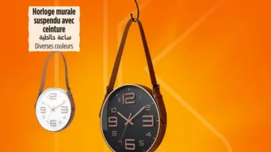 Horloge murale suspendu avec ceinture diverses couleurs