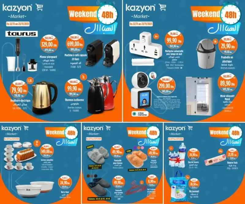 Offres Weekend 48h Kazyon Market au 23 Novembre