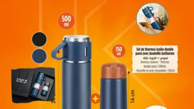Set thermos isolée double paroi avec bouteille isotherme