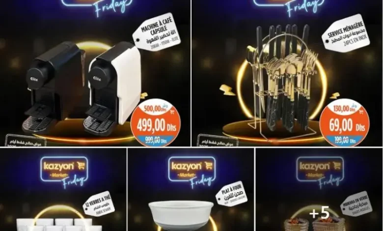 Offres Black Friday chez Kazyon Market Maroc Splendides Offres