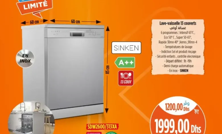 Lave-vaisselle 13couv SINKEN