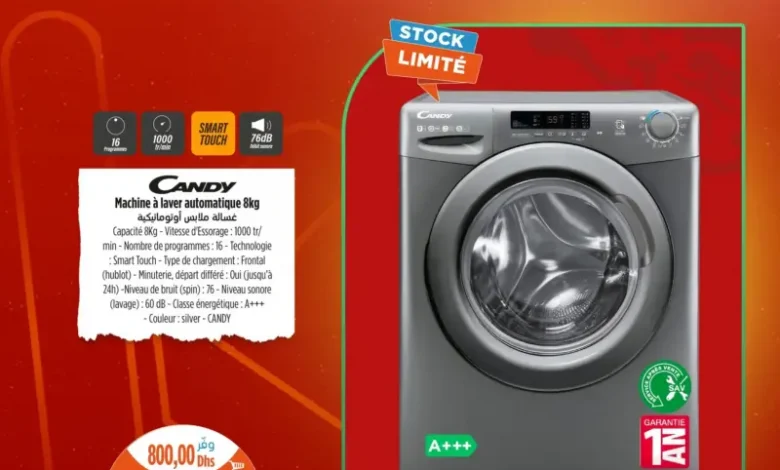 Machine à laver automatique 8Kg CANDY